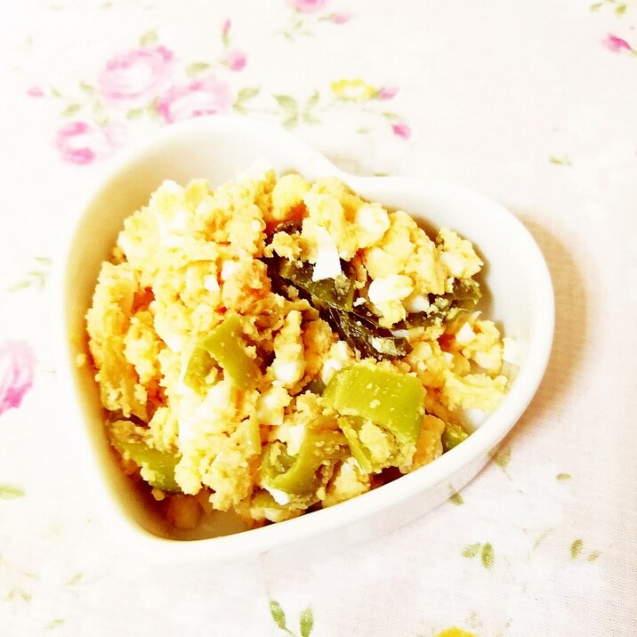 柚子胡椒風味♪高菜とおからのゆで卵サラダ